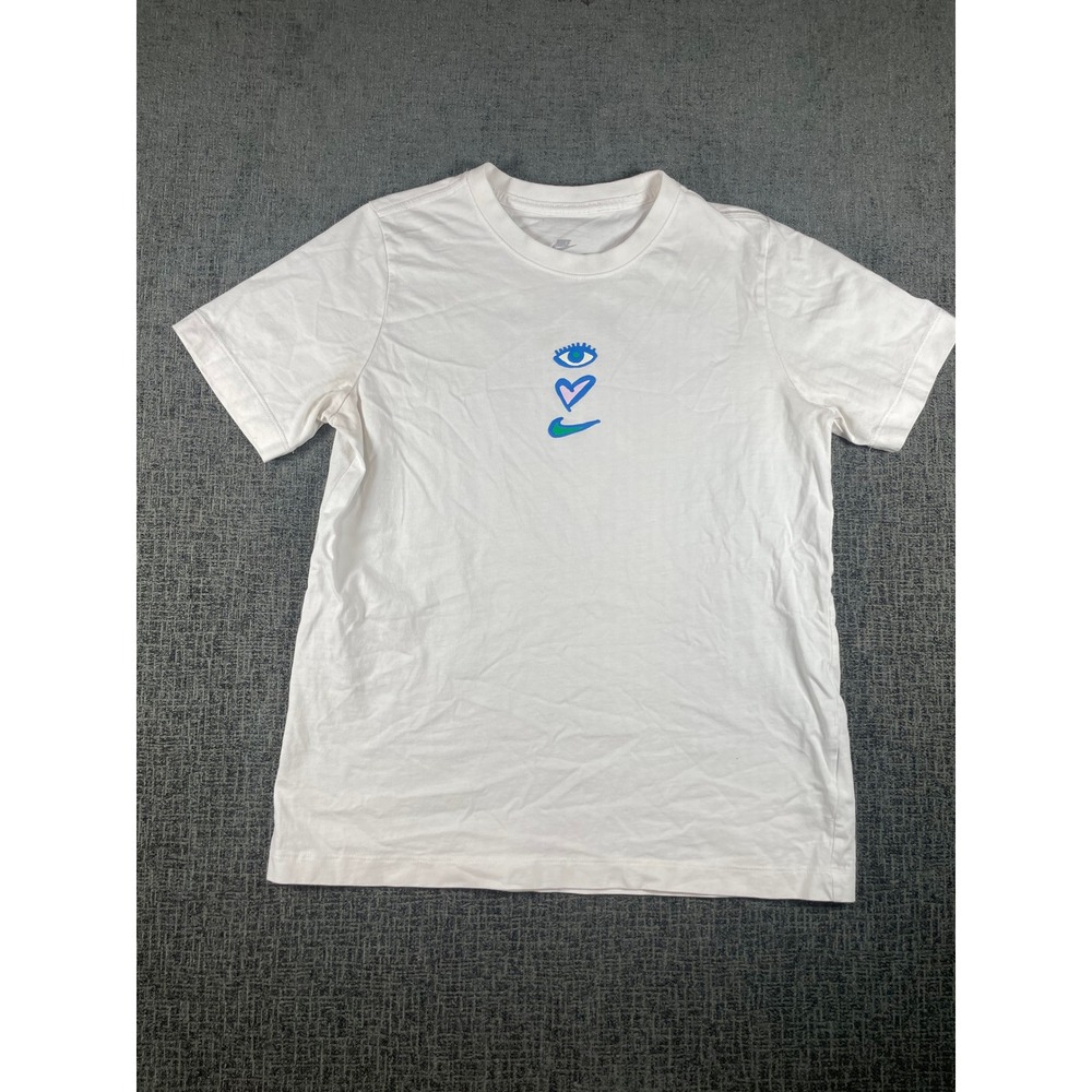 Nike Girls XL White Will Shoe Be Mine Valentines Graphic T-Shirt Short Sleeve